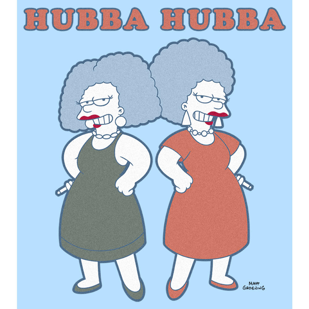 the Simpsons Men's The Simpsons Patty and Selma Hubba Hubba Graphic Tee