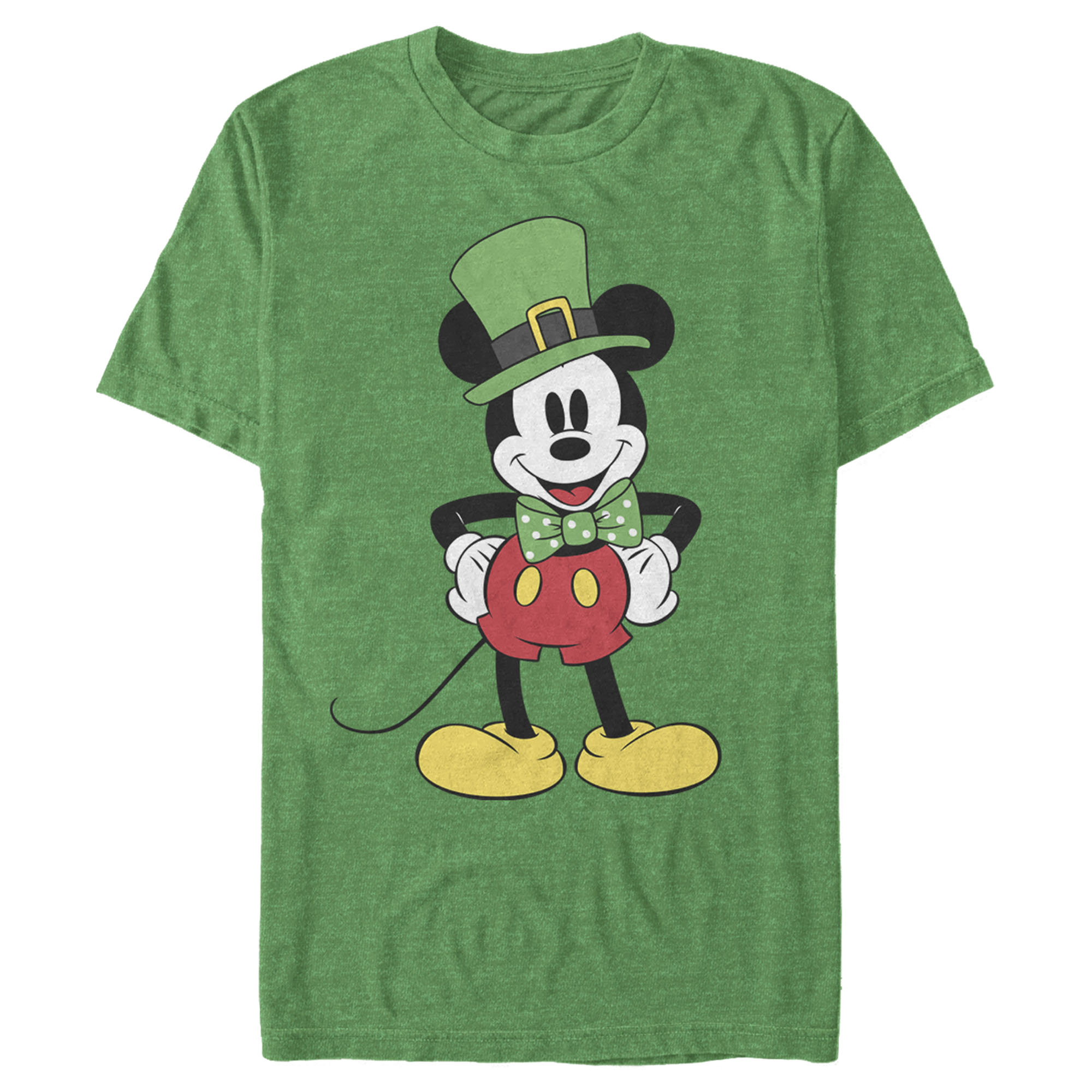 Mickey & Friends Men's Mickey & Friends Mickey Mouse St. Patrick's Day Lucky Cartoon  Graphic T-Shirt