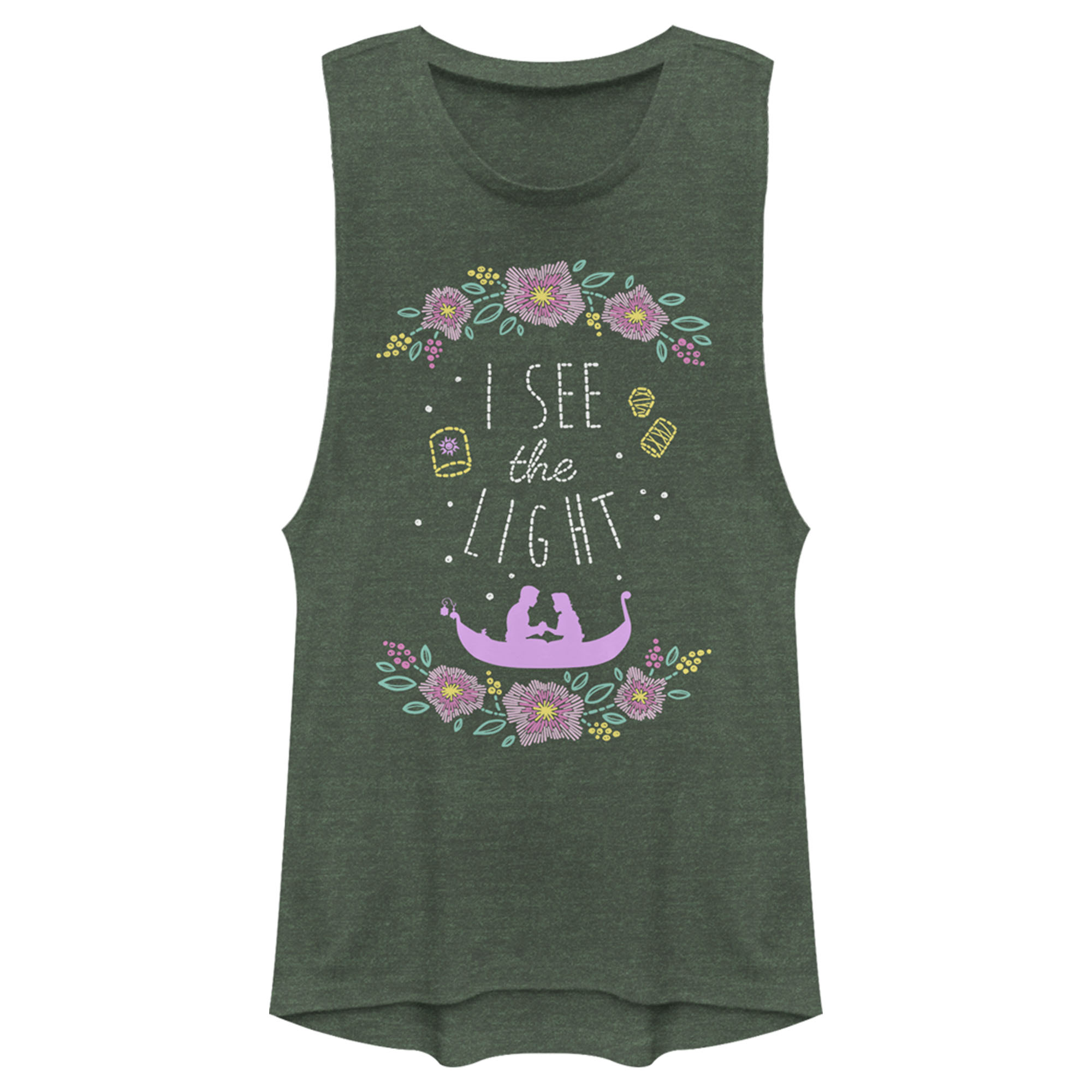 Tangled Junior's Tangled Rapunzel and Flynn I see the Light  Festival Muscle Graphic Tee
