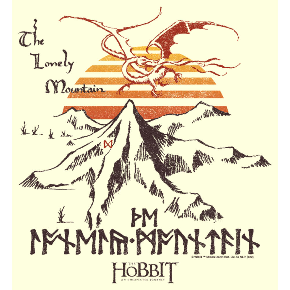 Lord of the Rings Men's The Hobbit: An Unexpected Journey The Lonely Mountain  Graphic T-Shirt
