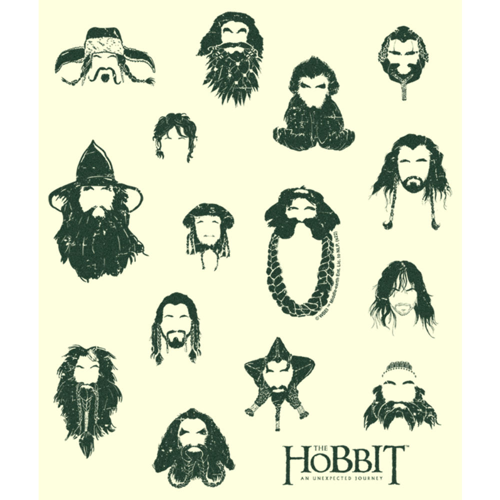 Lord of the Rings Men's The Hobbit: An Unexpected Journey Dwarf Faces  Graphic T-Shirt