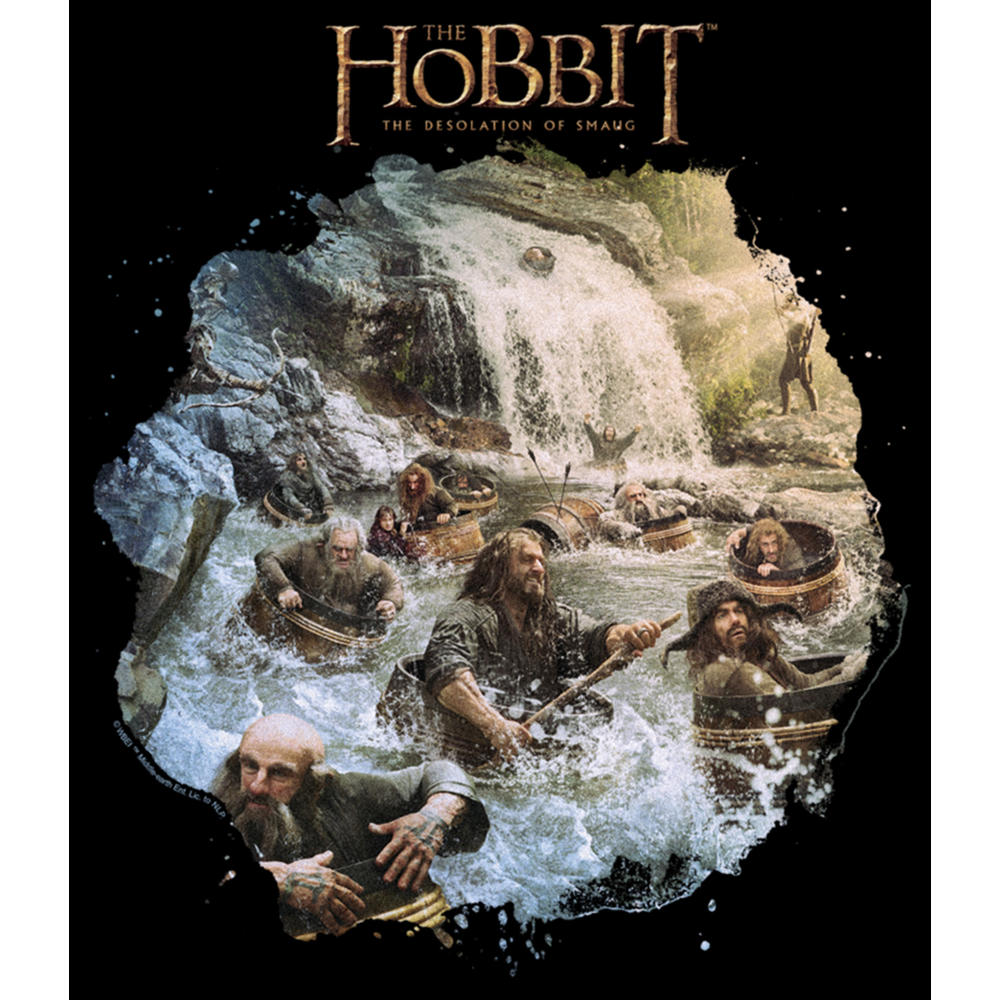 Lord of the Rings Men's The Hobbit: The Desolation of Smaug Dwarves River Ride  Graphic T-Shirt