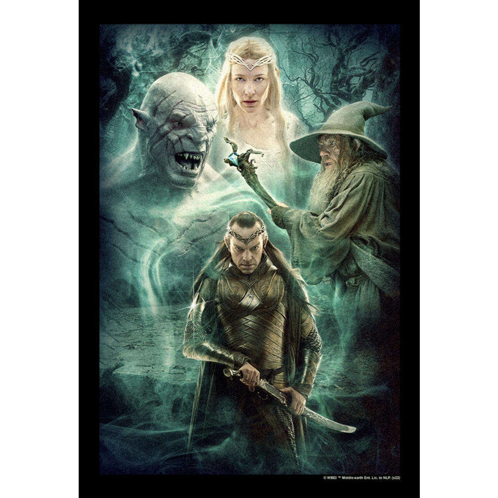 Lord of the Rings Men's The Hobbit: The Battle of the Five Armies Elrond Epic Poster  Graphic T-Shirt
