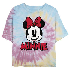Mickey & Friends Junior's Mickey & Friends Retro Minnie Mouse Big Face  Graphic Tee