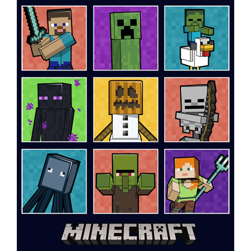 Minecraft Men's Minecraft Character Boxes  Graphic T-Shirt