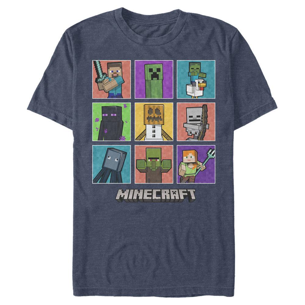 Minecraft Men's Minecraft Character Boxes  Graphic T-Shirt