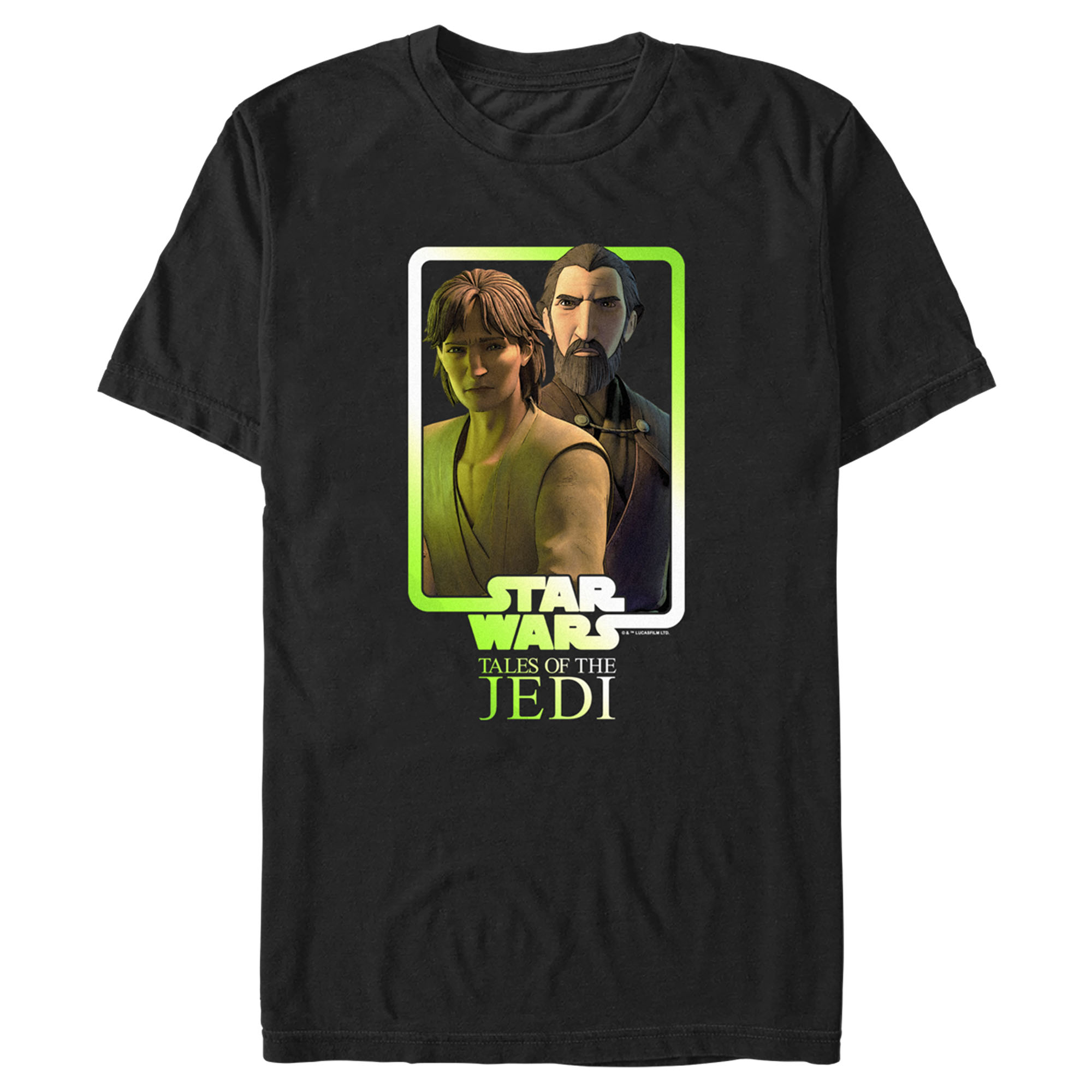 Star Wars: Tales of the Jedi Men's Star Wars: Tales of the Jedi Count Dooku and Qui-Gon Jinn Duo  Graphic Tee
