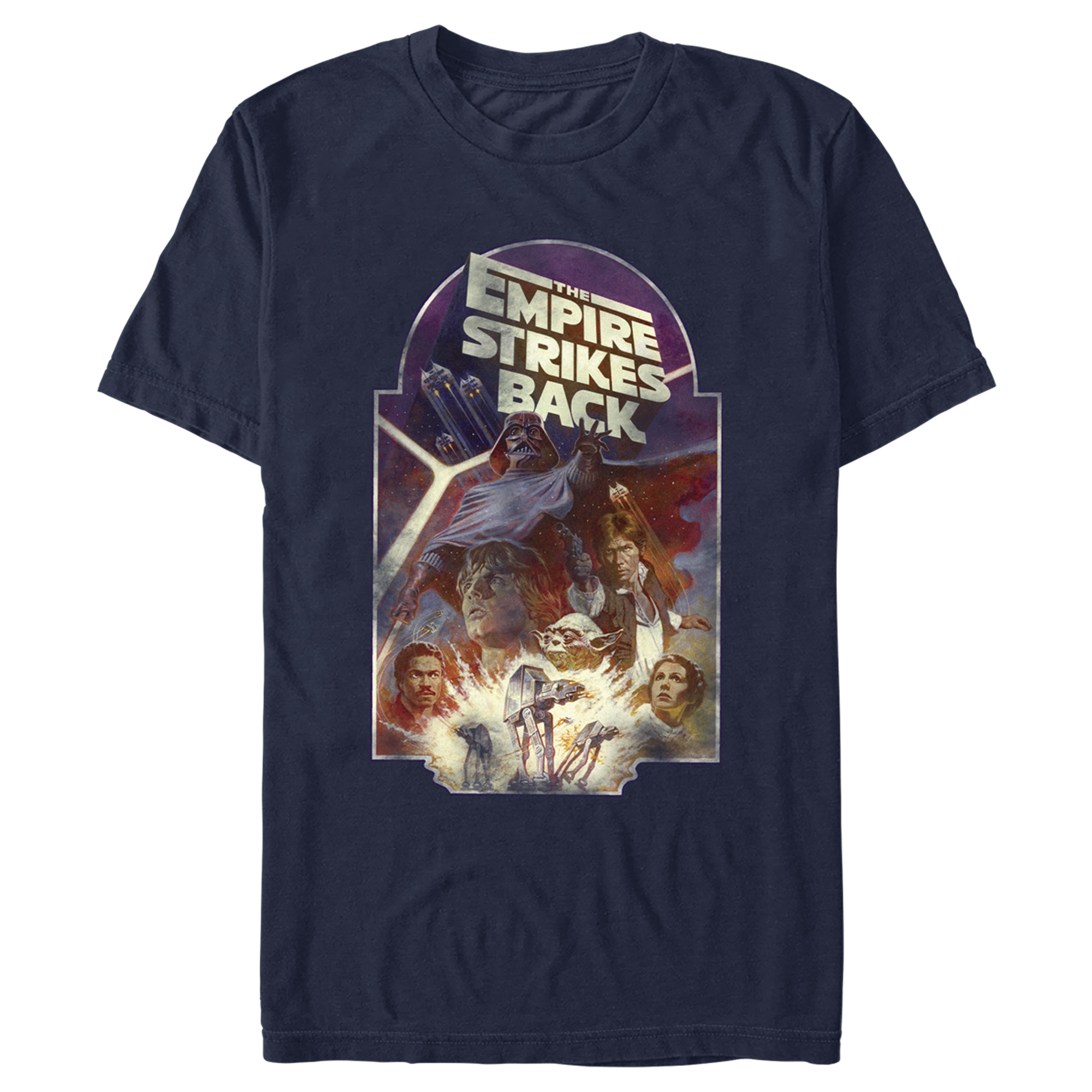 Star Wars: The Empire Strikes Back Men's Star Wars: The Empire Strikes Back Distressed Cast Poster  Graphic T-Shirt
