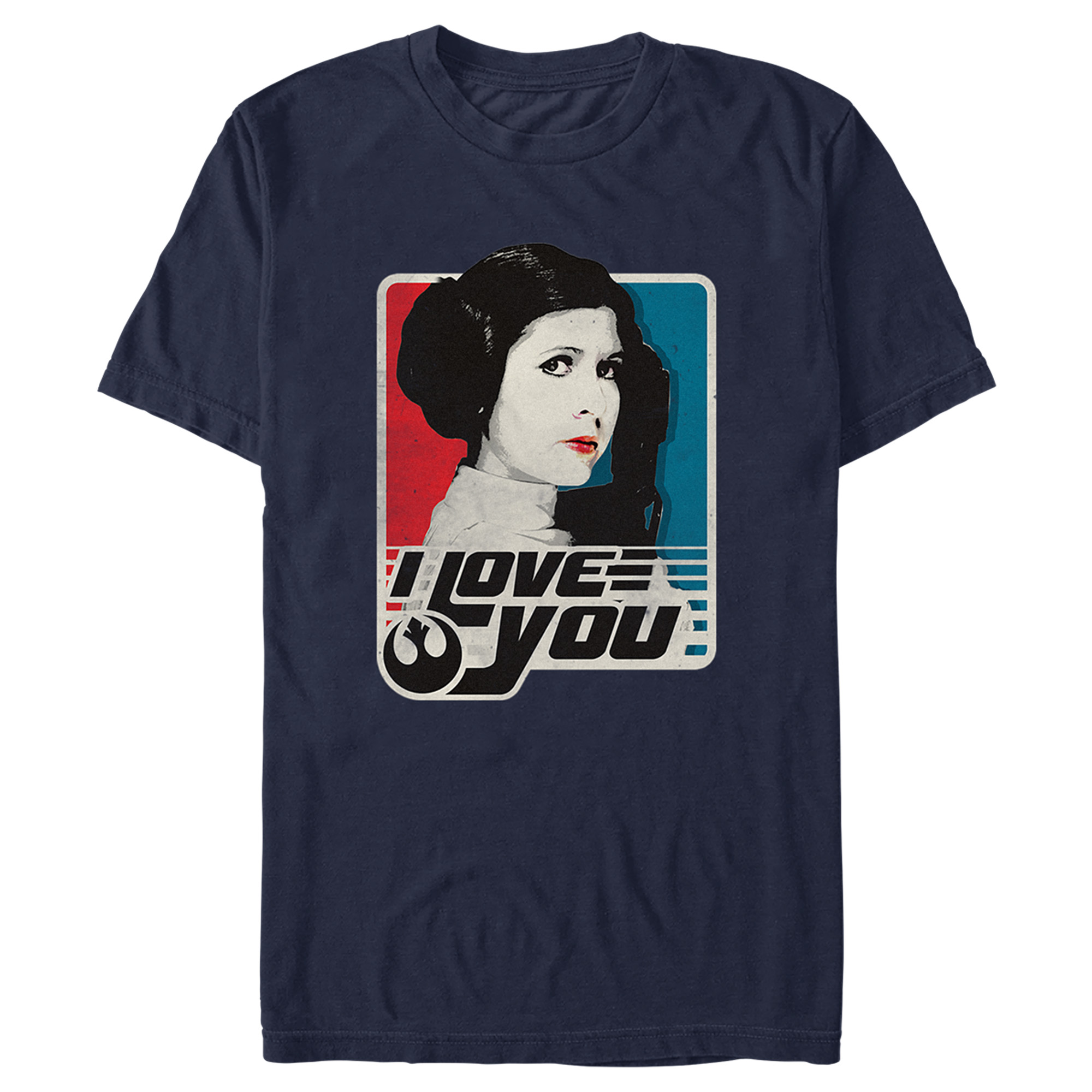 Star Wars Men's Star Wars Princess Leia I Love You Poster  Graphic T-Shirt