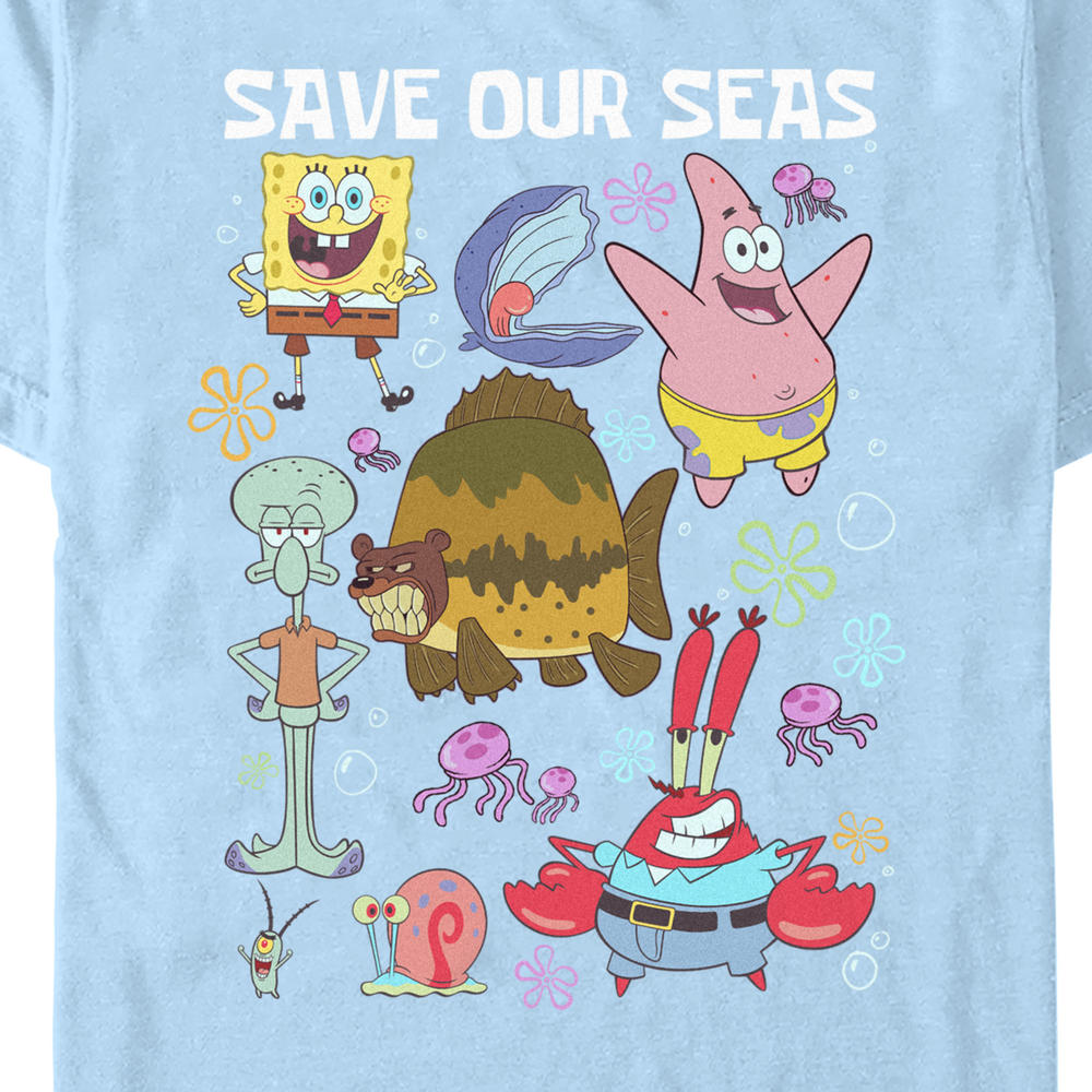 Nickelodeon Men's SpongeBob SquarePants Save Our Seas  Graphic T-Shirt
