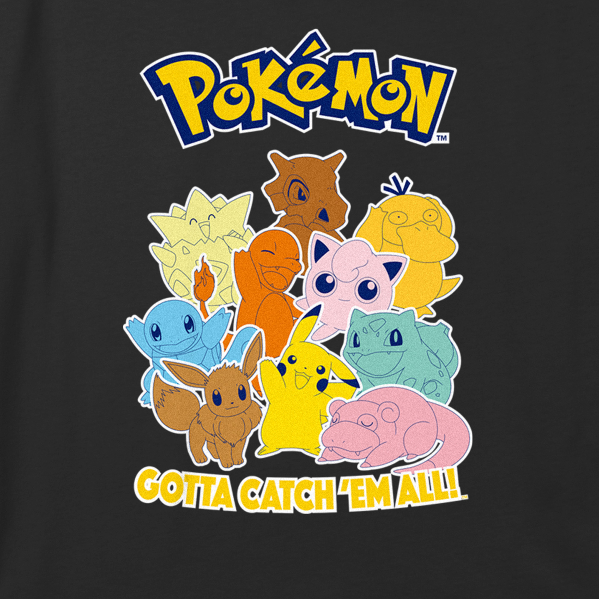 Pokemon Girl's Pokemon Colorful Gotta Catch 'Em All Group  Graphic Tee