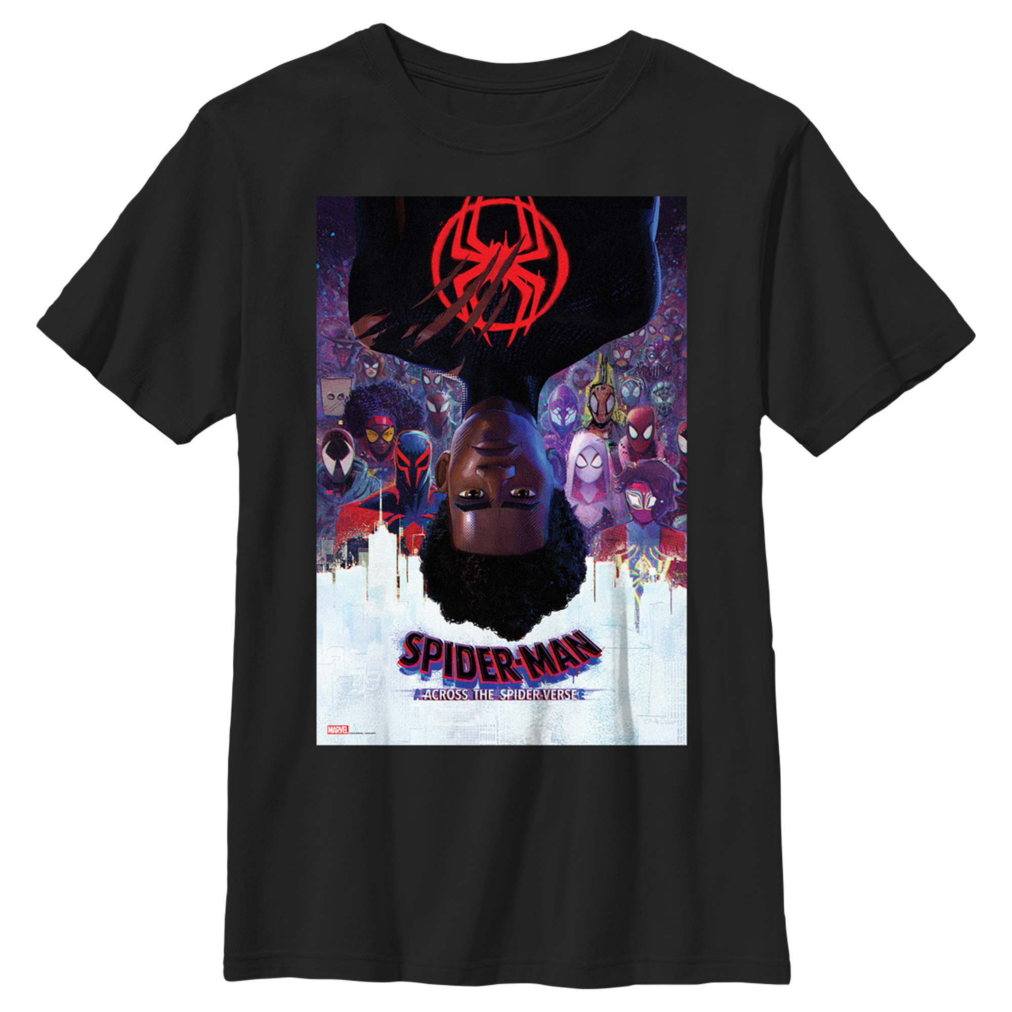 Spider-Man: Across the Spider-Verse Boy's Spider-Man: Across the Spider-Verse Miles Morales Movie Poster  Graphic Tee