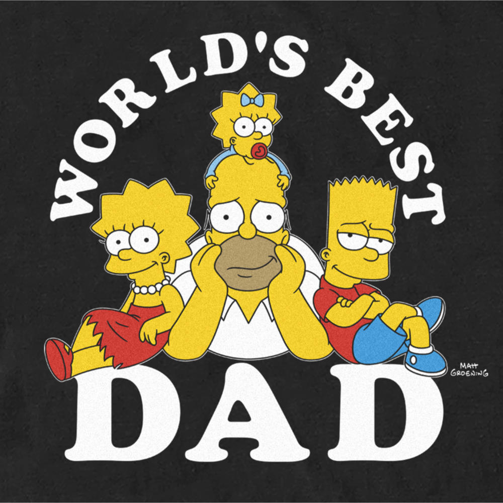 the Simpsons Men's The Simpsons Homer Family World's Best Dad  Graphic T-Shirt