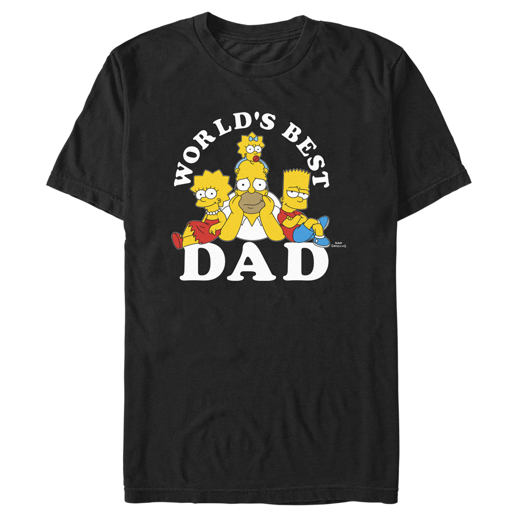 the Simpsons Men's The Simpsons Homer Family World's Best Dad  Graphic T-Shirt