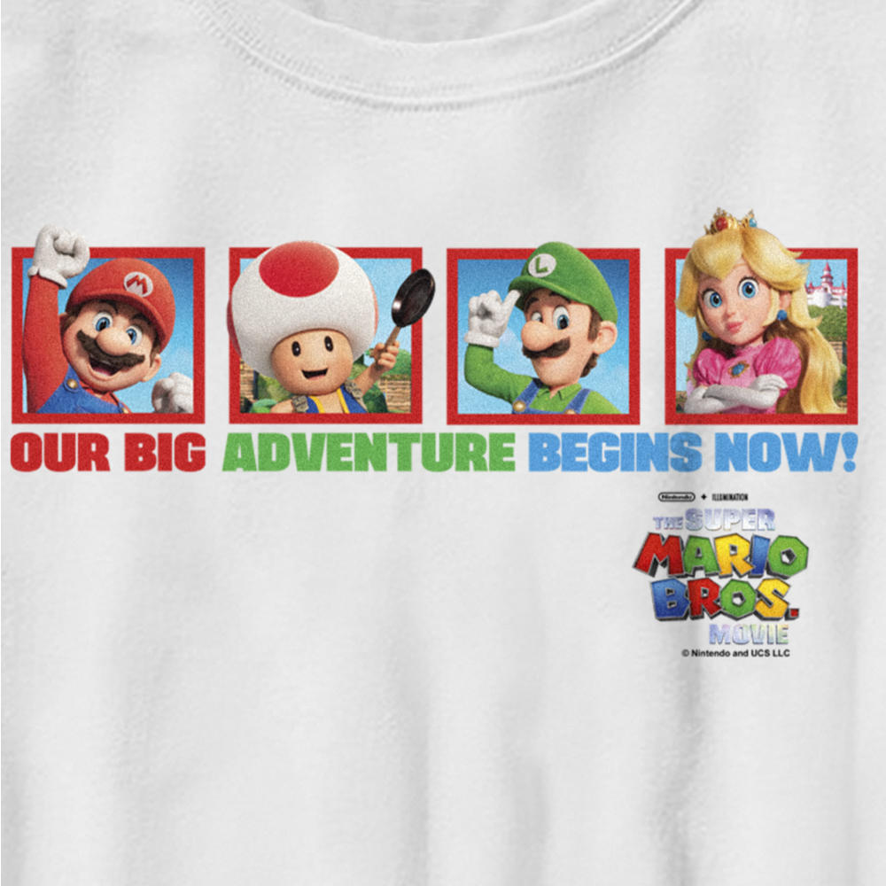 The Super Mario Bros. Movie Boy's The Super Mario Bros. Movie Our Big Adventure Begins Now  Graphic T-Shirt