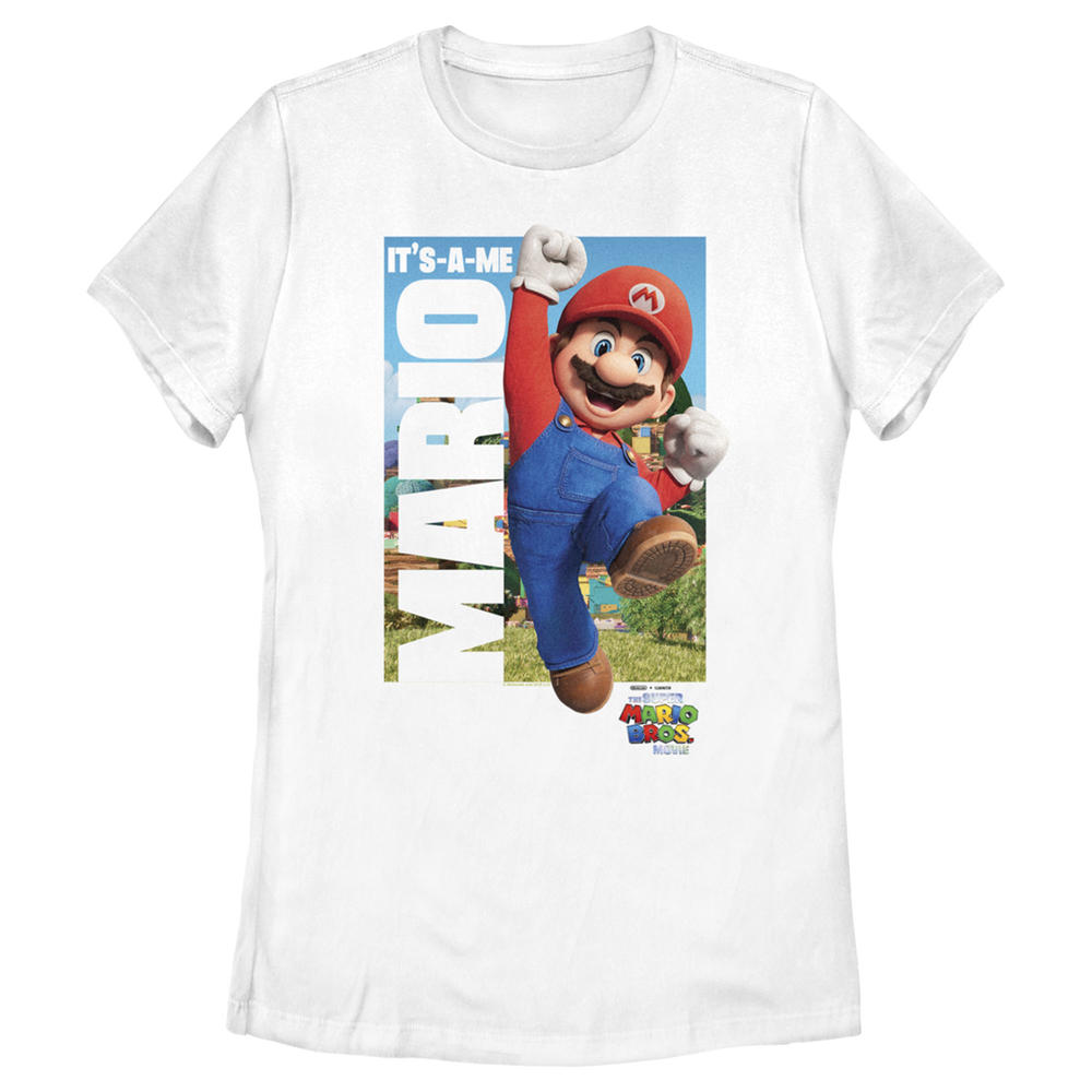 The Super Mario Bros. Movie Women's The Super Mario Bros. Movie Mario It's-A-Me Poster  Graphic T-Shirt