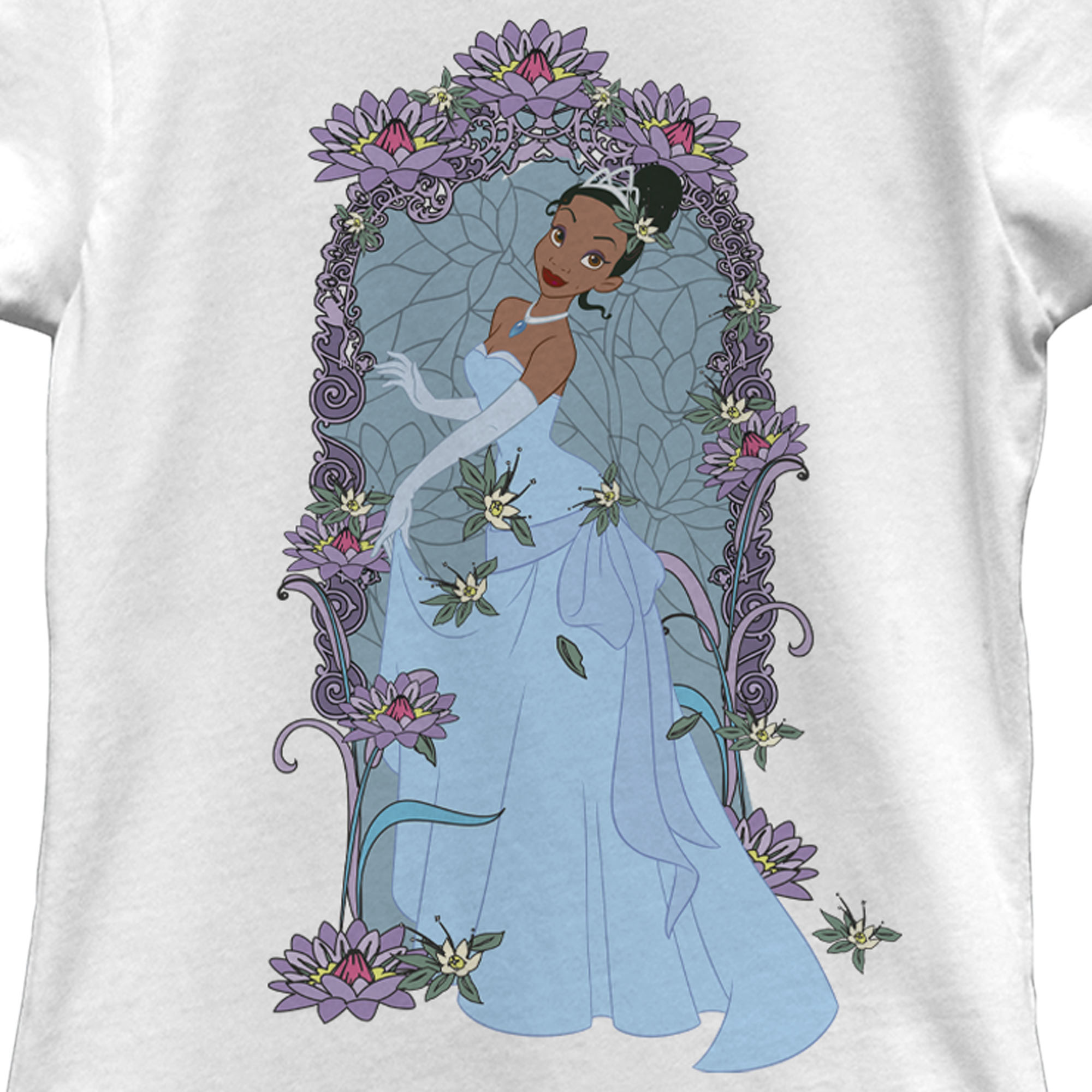 The Princess and the Frog Girl's The Princess and the Frog Tiana Floral Frame  Graphic T-Shirt