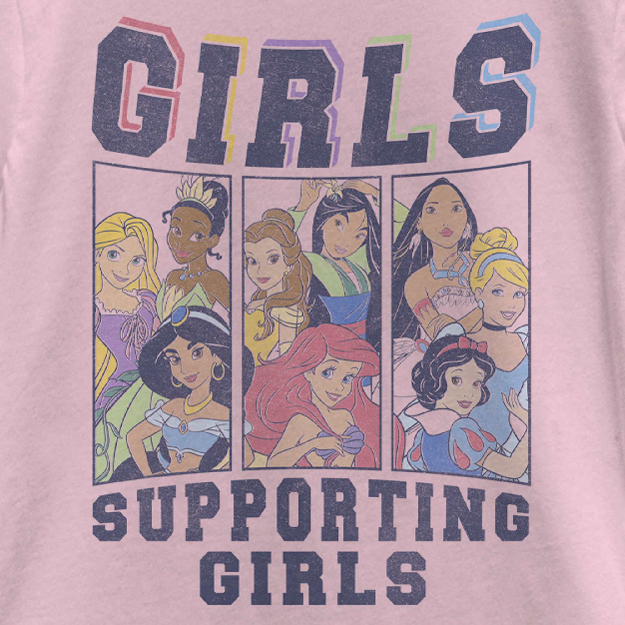 Disney Girl's Disney Group Shot Girl Helping Girls  Graphic T-Shirt