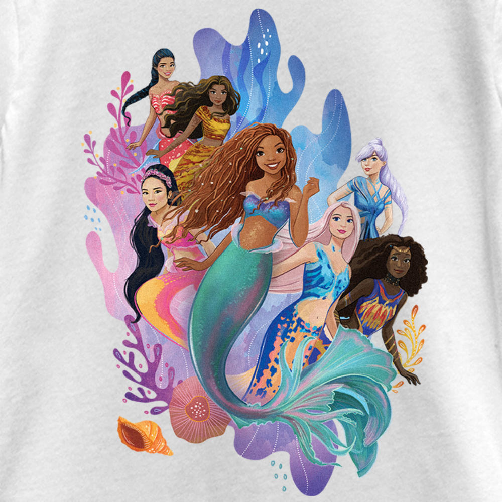 The Little Mermaid Girl's The Little Mermaid Group of Mermaids  Graphic T-Shirt