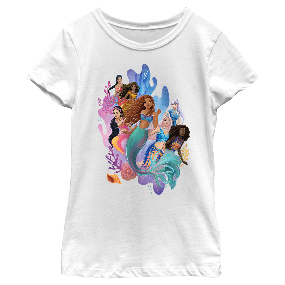 The Little Mermaid Girl's The Little Mermaid Group of Mermaids  Graphic T-Shirt
