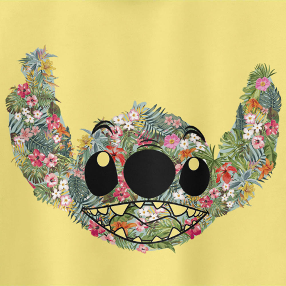 Lilo & Stitch Junior's Lilo & Stitch Tropical Flower Big Face  Racerback Tank Top