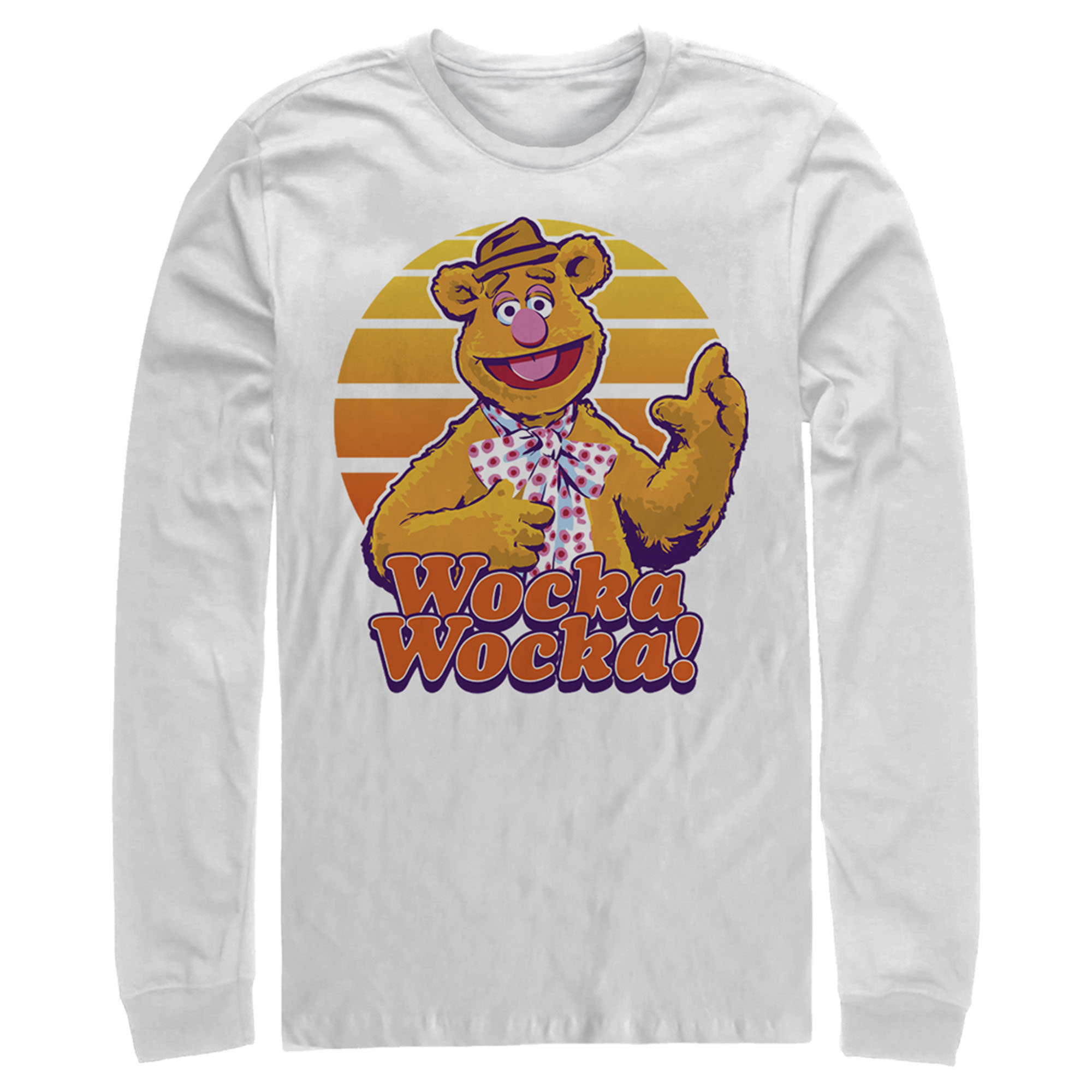 The Muppets Men's The Muppets Fozzie Retro Bear  Long Sleeve Shirt