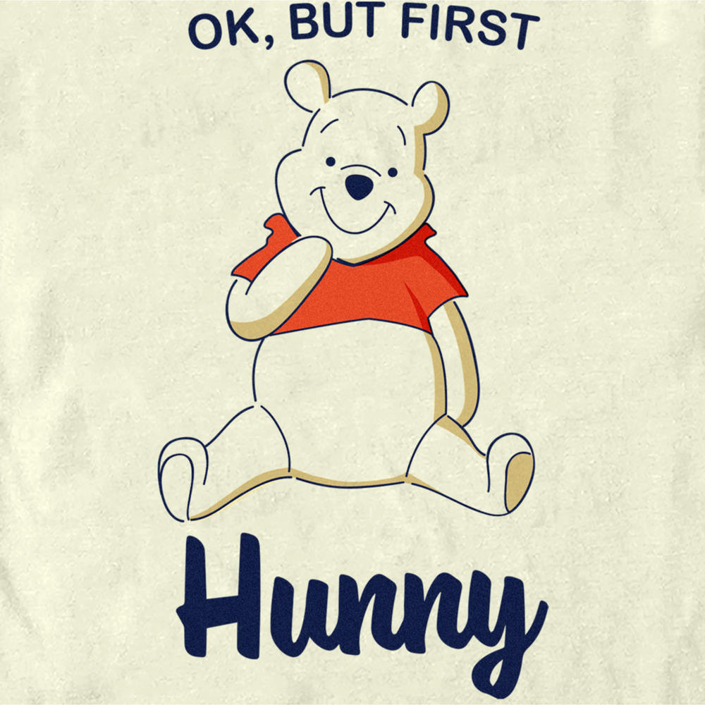 Winnie the Pooh Men's Winnie the Pooh Ok But First Hunny  Graphic T-Shirt