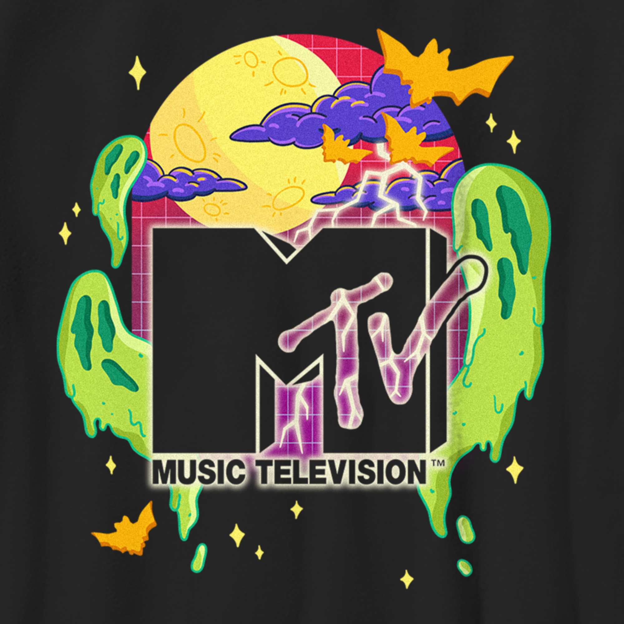 MTV Boy's MTV Colorful Halloween Logo  Graphic Tee