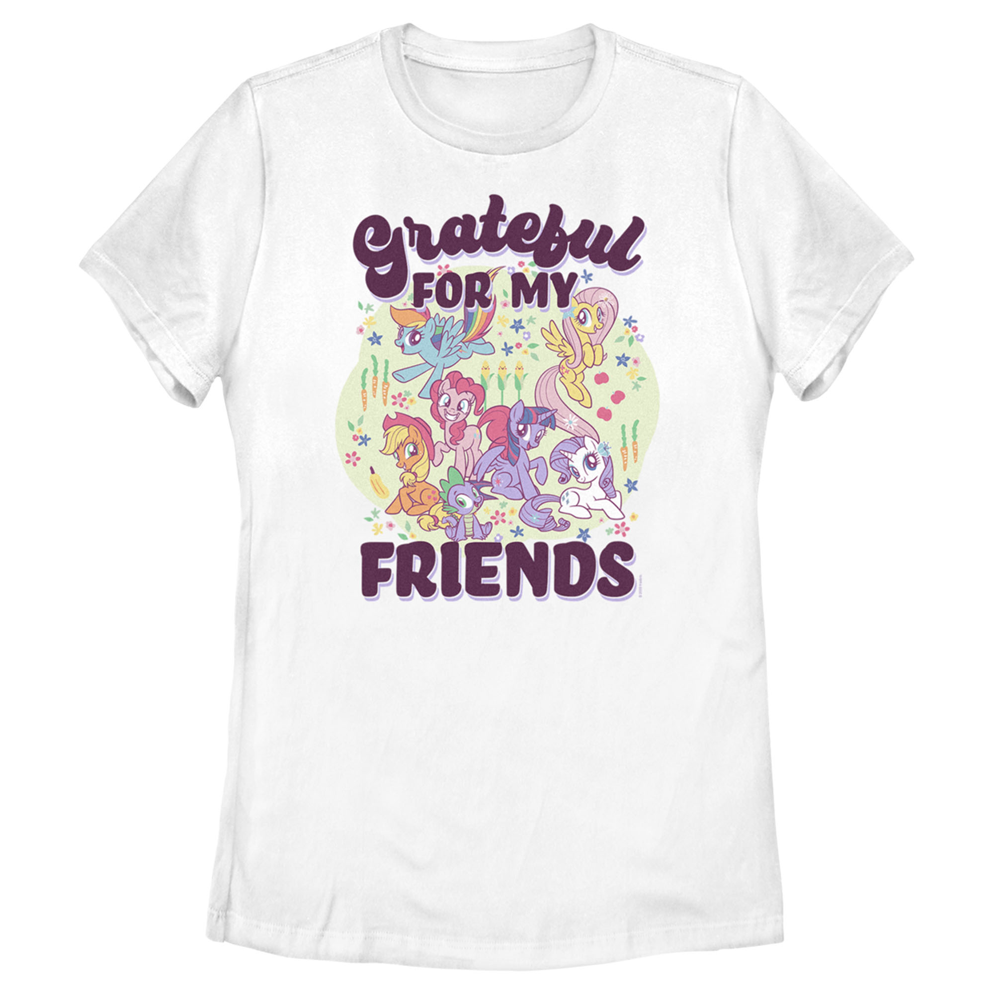 My Little Pony: Friendship is Magic Women's My Little Pony: Friendship is Magic Grateful for my Friends  Graphic T-Shirt