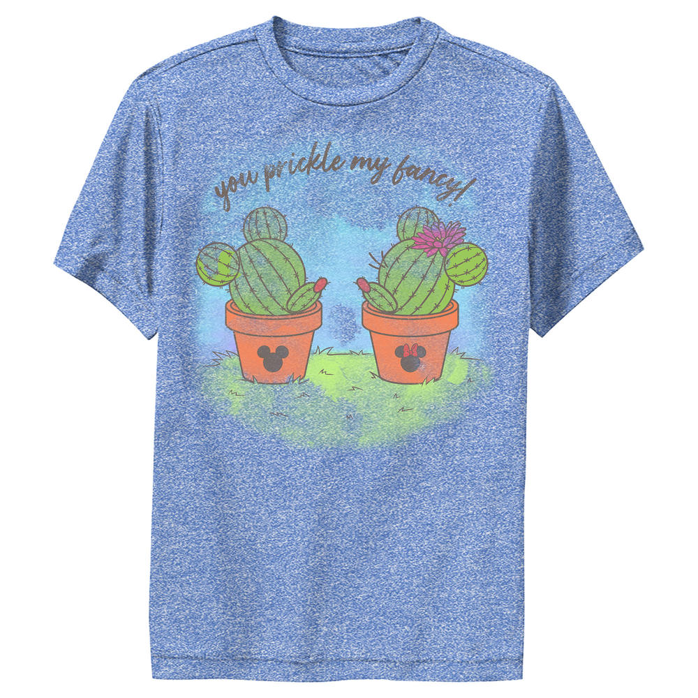 Mickey & Friends Boy's Mickey & Friends Mickey and Minne You Prickle My Fancy Cactus Silhouettes  Performance Graphic Tee
