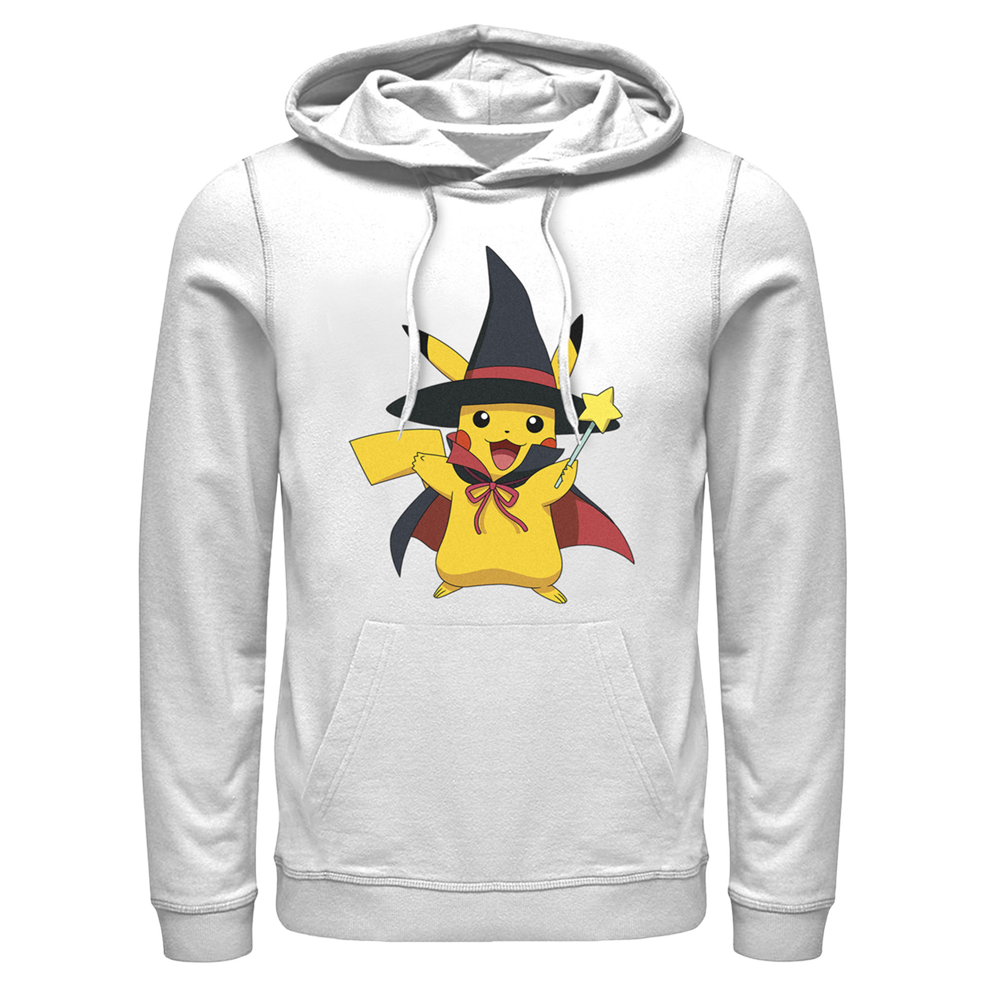 Men's Pokemon Halloween Pikachu Magic Wand Pull Over Hoodie - White - X Large Men's Pokemon Halloween Pikachu Magic Wand Pull Over Hoodie - White - X Large