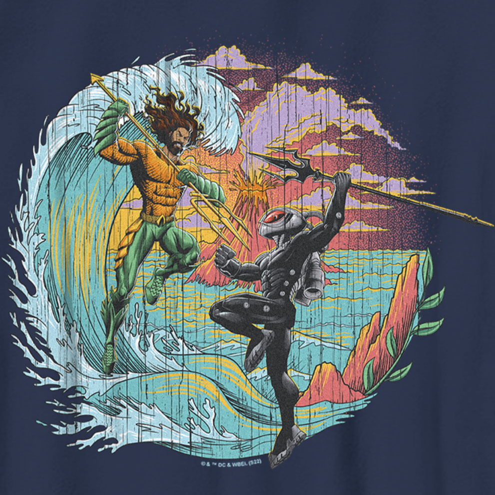 Aquaman and the Lost Kingdom Boy's Aquaman and the Lost Kingdom Black Manta and Aquaman  Graphic T-Shirt
