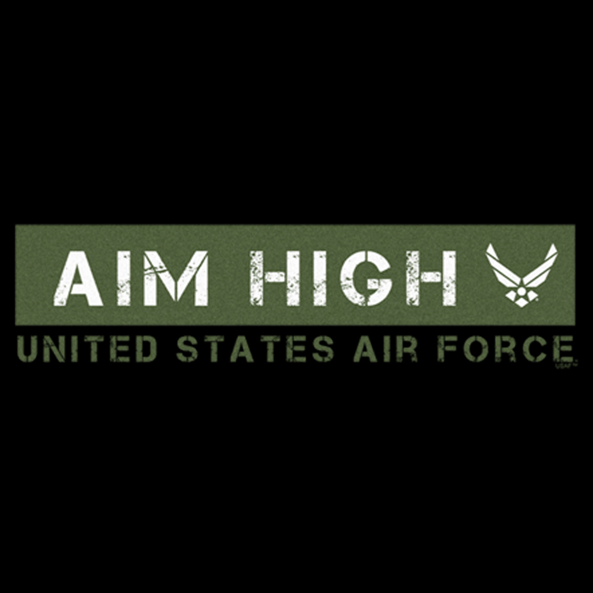 United States Air Force Men's United States Air Force Aim High Green Logo  Graphic Tee