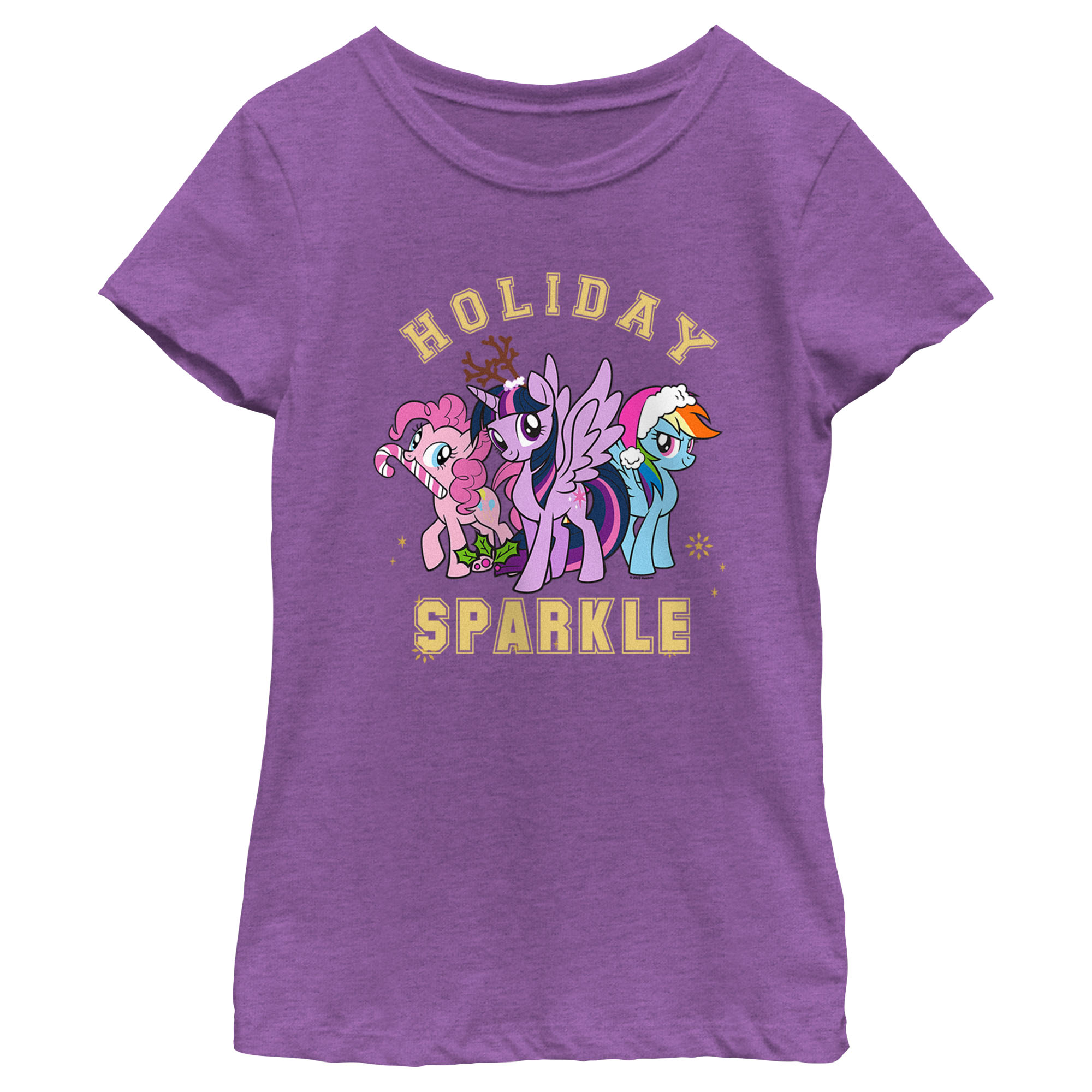 My Little Pony: Friendship is Magic Girl's My Little Pony: Friendship is Magic Holiday Sparkle  Graphic T-Shirt