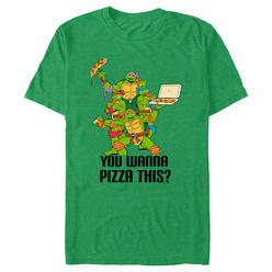 Teenage Mutant Ninja Turtles Men's Teenage Mutant Ninja Turtles You Wanna Pizza This?  Graphic Tee