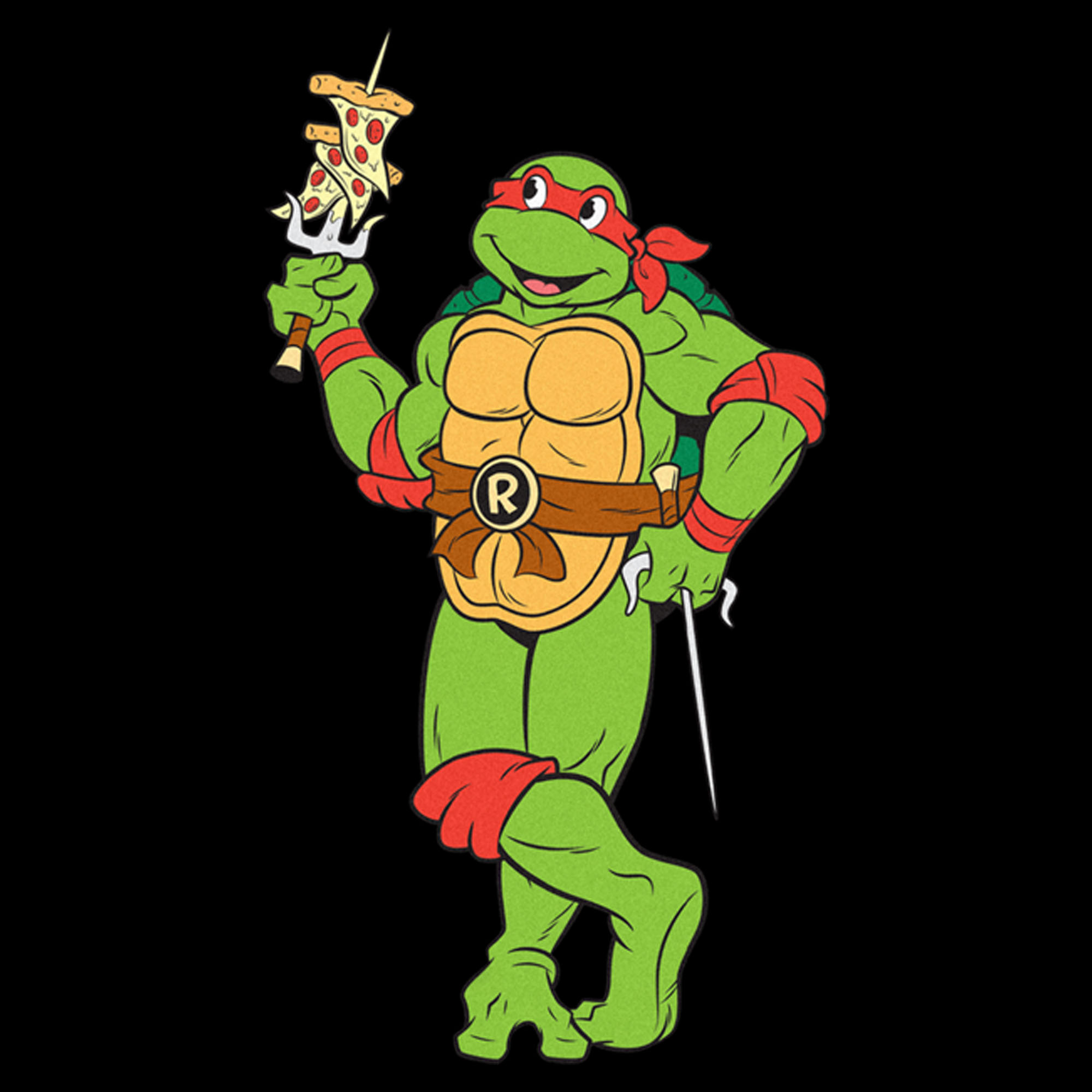 Teenage Mutant Ninja Turtles Men's Teenage Mutant Ninja Turtles Raphael Pizza Skewer  Graphic Tee