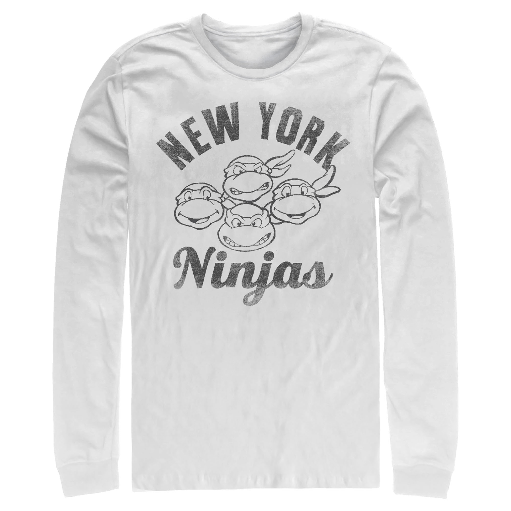Teenage Mutant Ninja Turtles Men's Teenage Mutant Ninja Turtles Distressed New York Ninjas  Long Sleeve Shirt