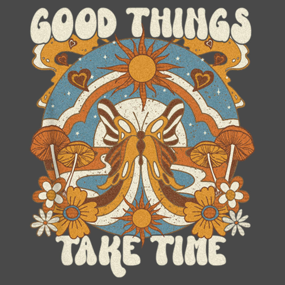 Lost Gods Women's Lost Gods Good Things Take Time Butterfly  Scoop Neck