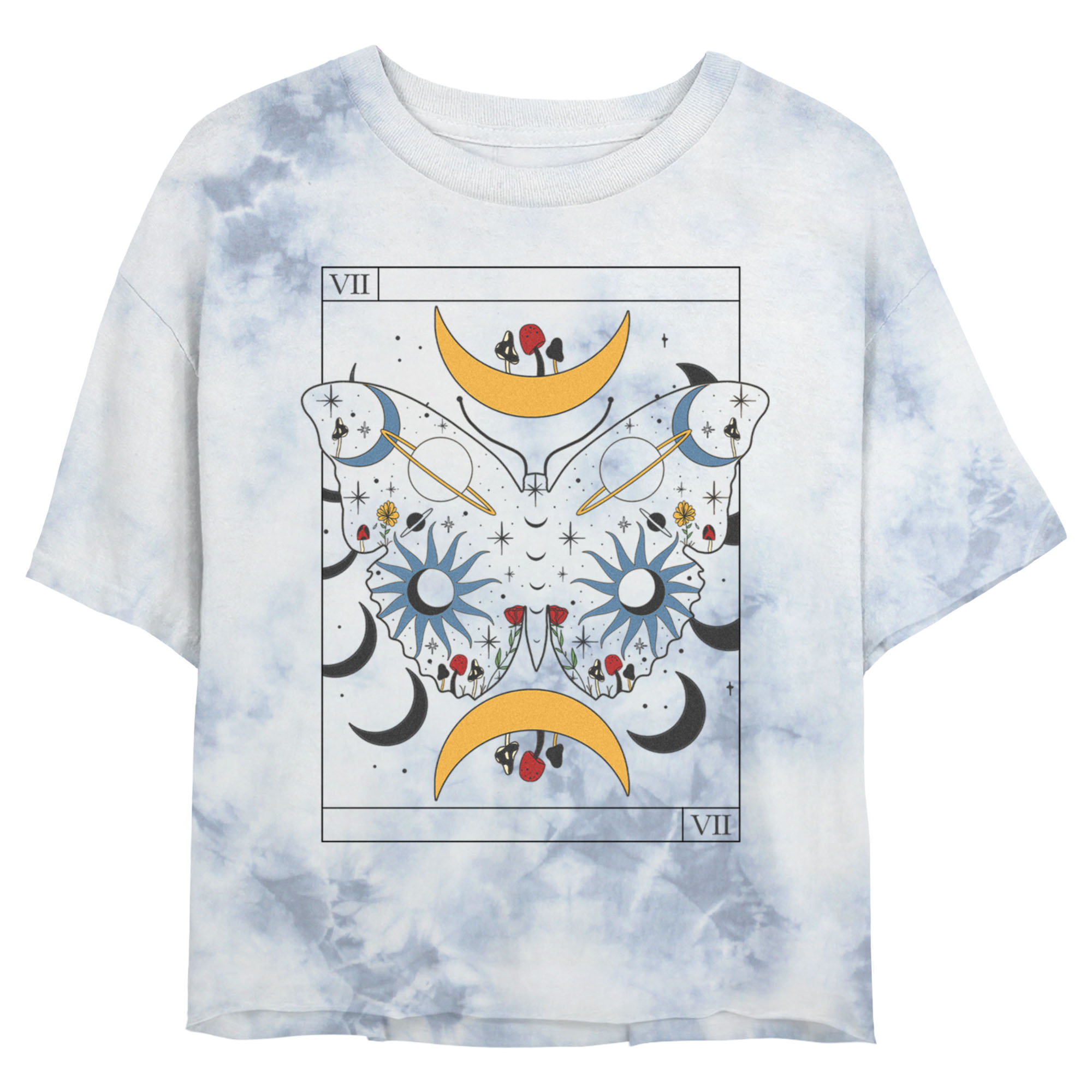 Lost Gods Junior's Lost Gods Celestial Butterfly Tarot Card  Graphic T-Shirt