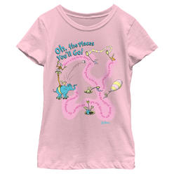 Dr. Seuss Girl's Dr. Seuss Oh the Places You'll Go Quotes  Graphic T-Shirt