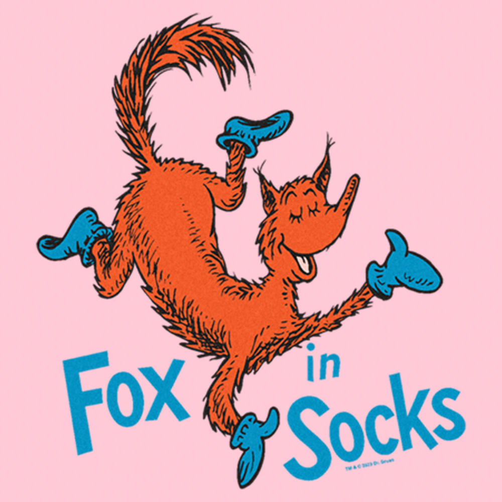 Dr. Seuss Girl's Dr. Seuss Fox in Socks Portrait  Graphic T-Shirt