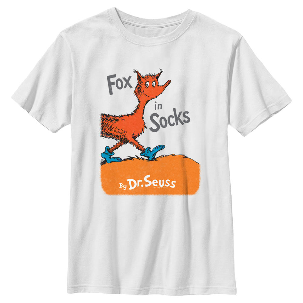 Dr. Seuss Boy's Dr. Seuss Fox in Socks Book Cover  Graphic T-Shirt