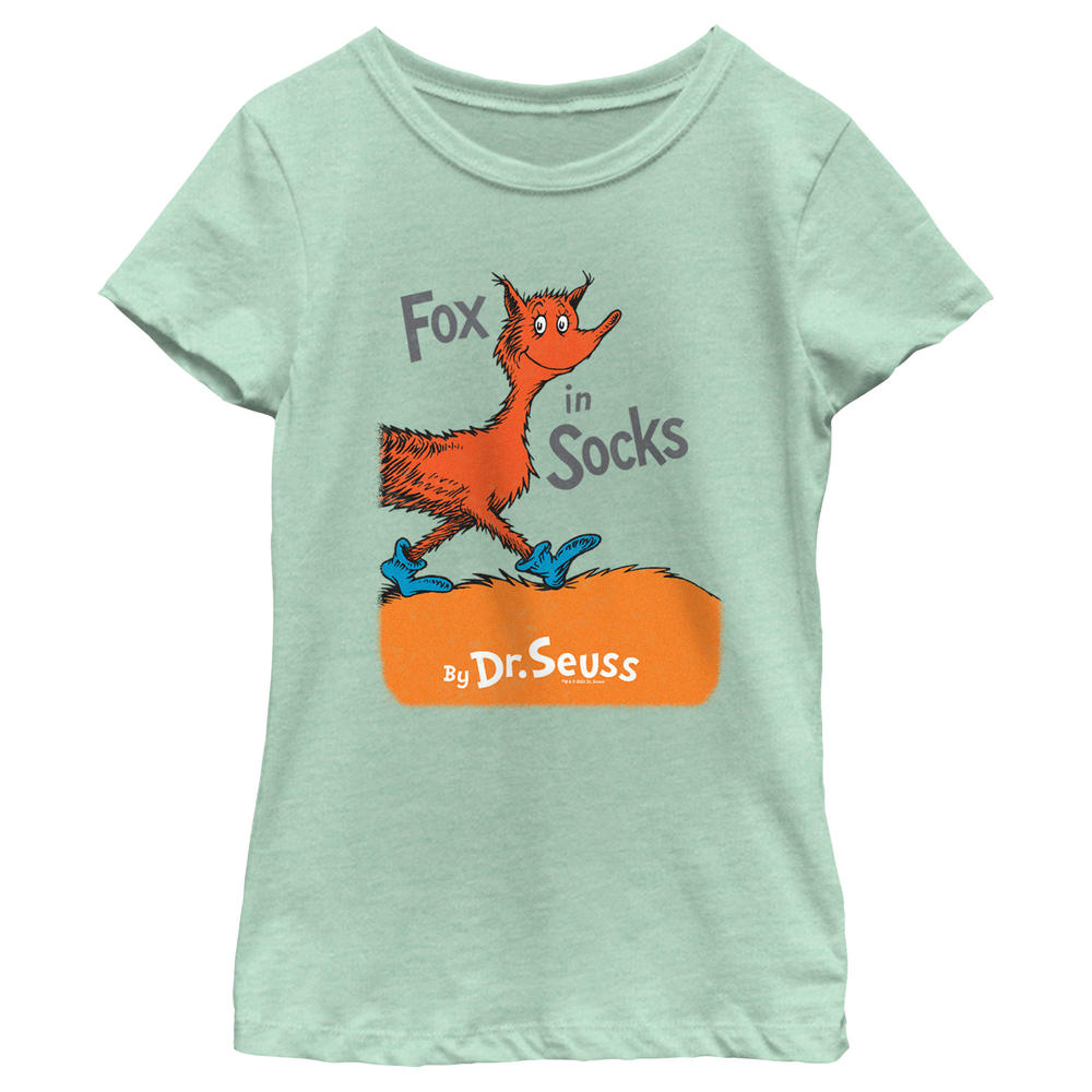 Dr. Seuss Girl's Dr. Seuss Fox in Socks Book Cover  Graphic T-Shirt
