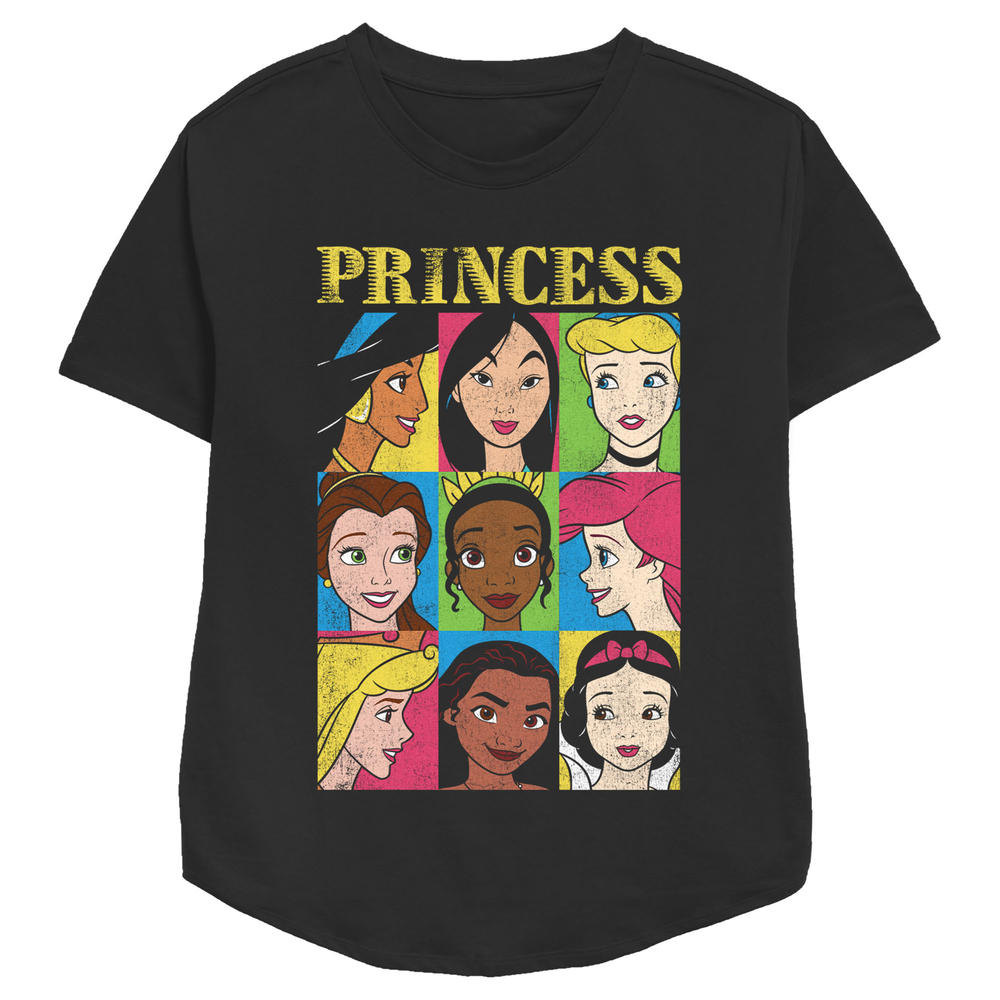 Disney Women's Disney Princesses Princess Distressed Close-Up Poster  Graphic T-Shirt