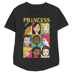 Disney Women's Disney Princesses Princess Distressed Close-Up Poster  Graphic T-Shirt