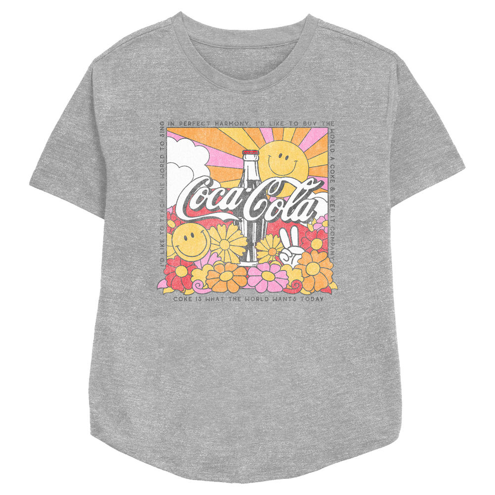 Coca-Cola Women's Coca Cola Unity Square Lyrics Logo  Graphic T-Shirt