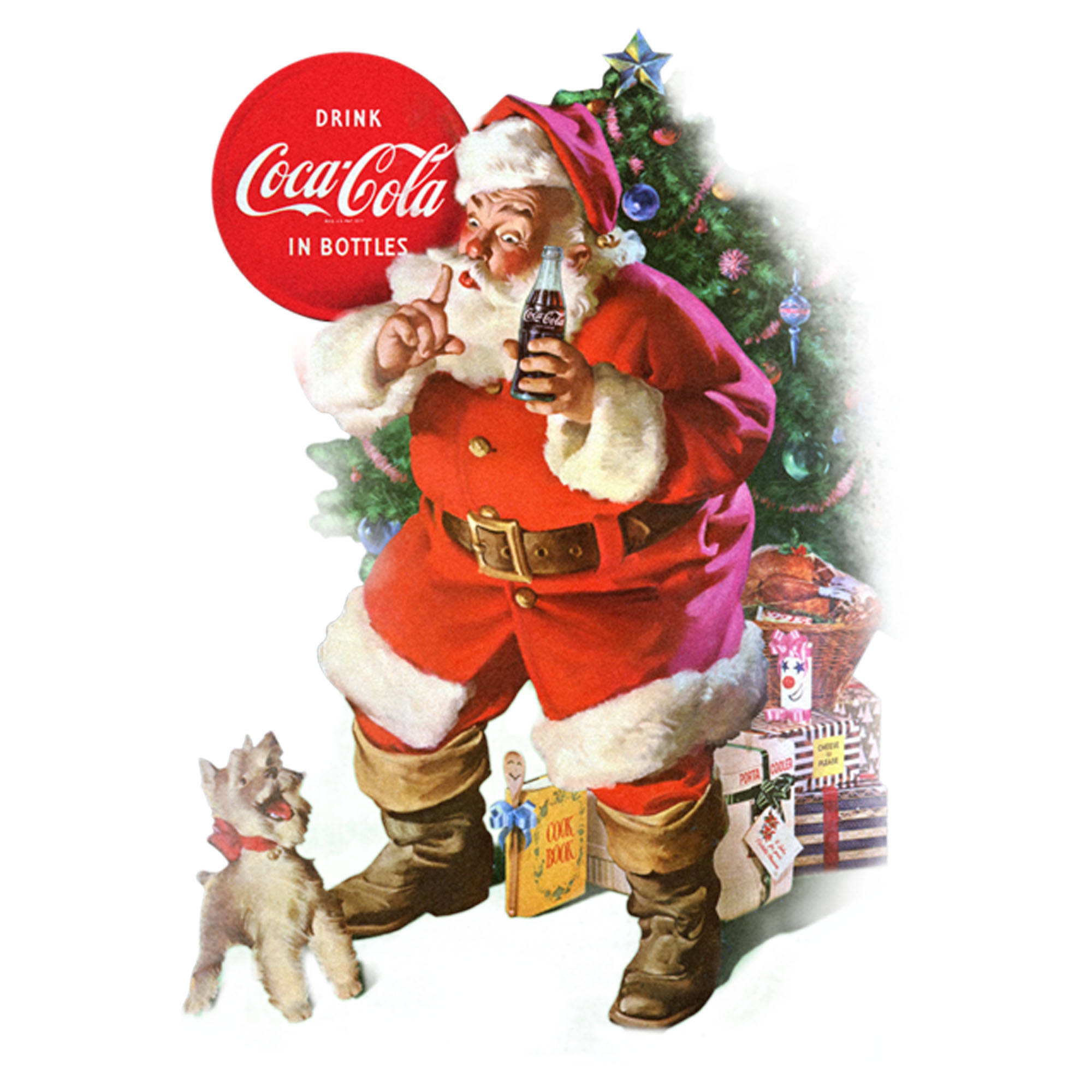 Coca-Cola Women's Coca Cola Christmas Drink in Bottles Logo  Graphic T-Shirt
