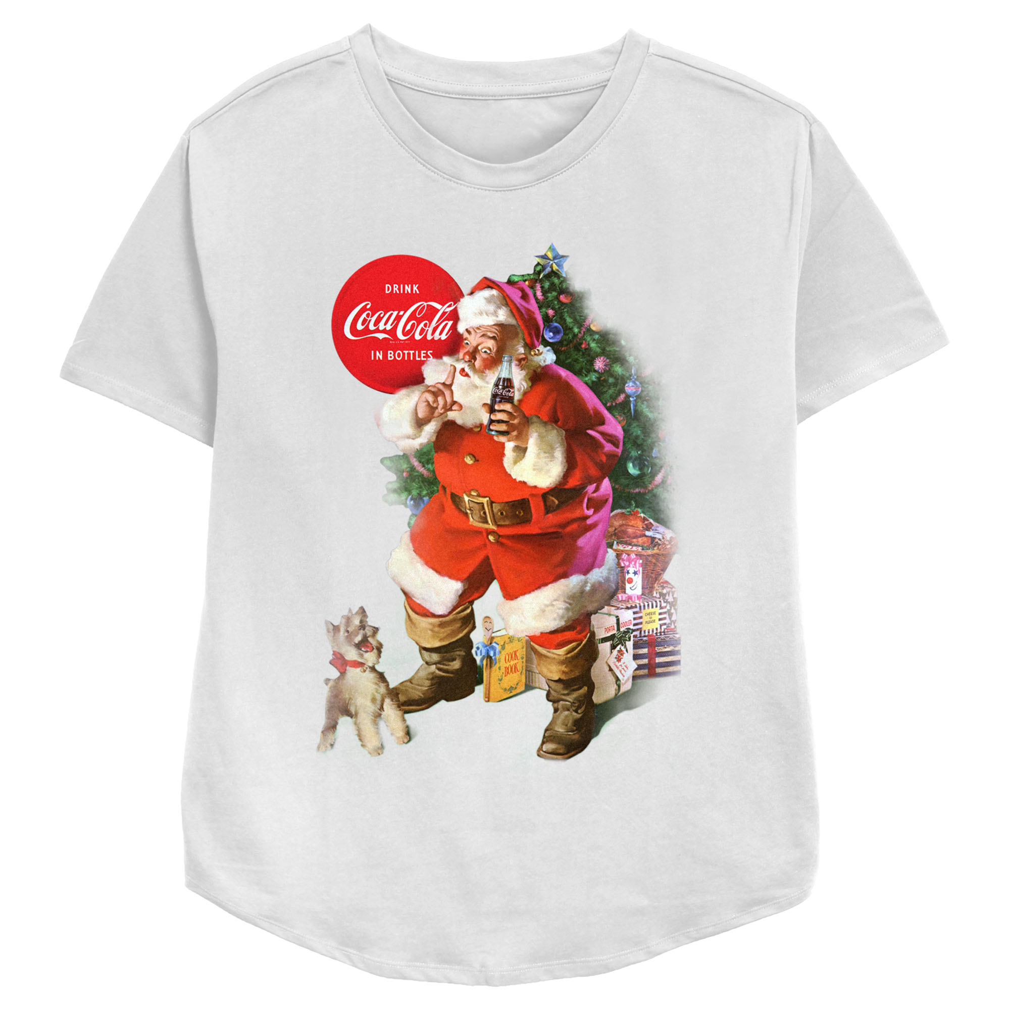 Coca-Cola Women's Coca Cola Christmas Drink in Bottles Logo  Graphic T-Shirt