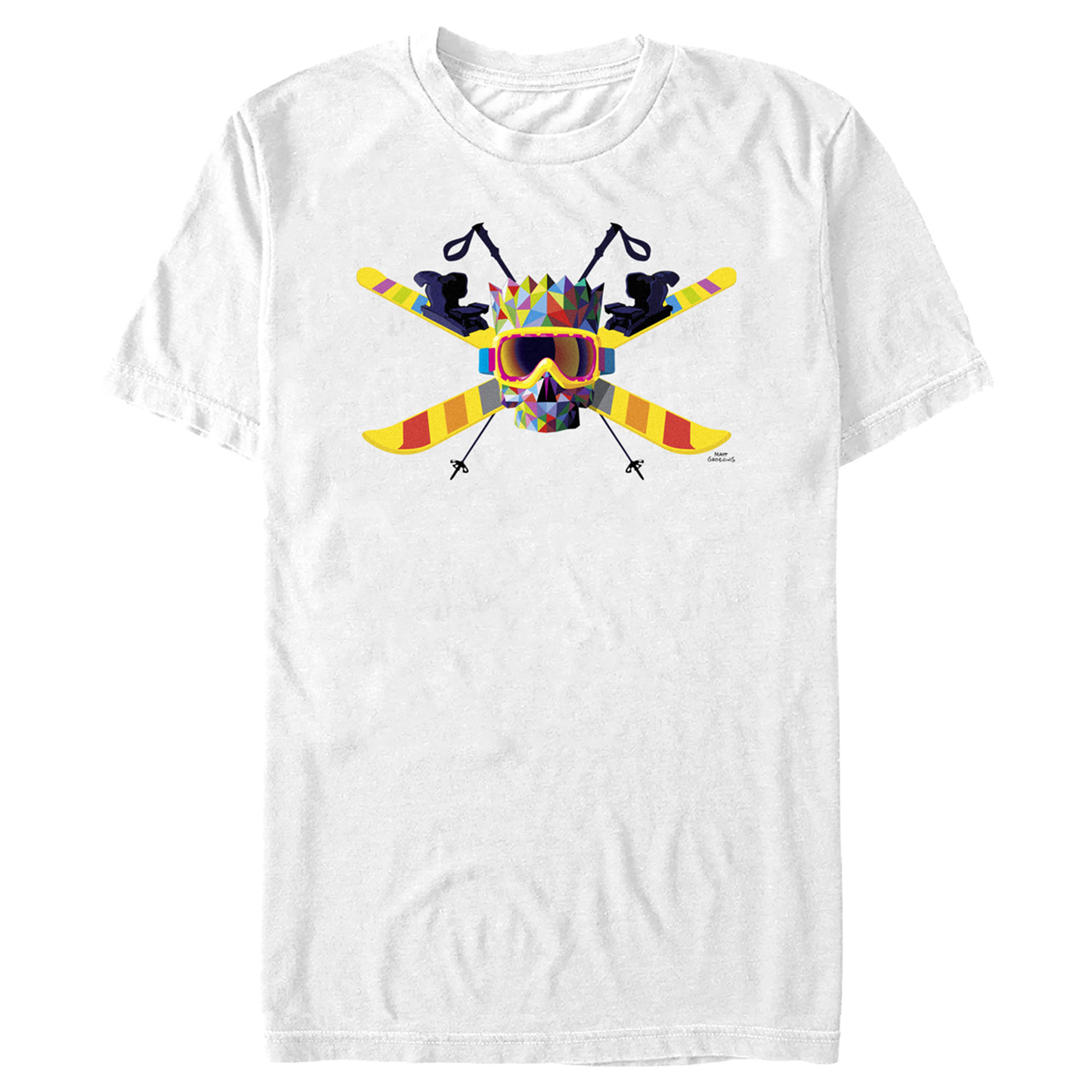 the Simpsons Men's The Simpsons Colorful Bart Ski Champ  Graphic Tee