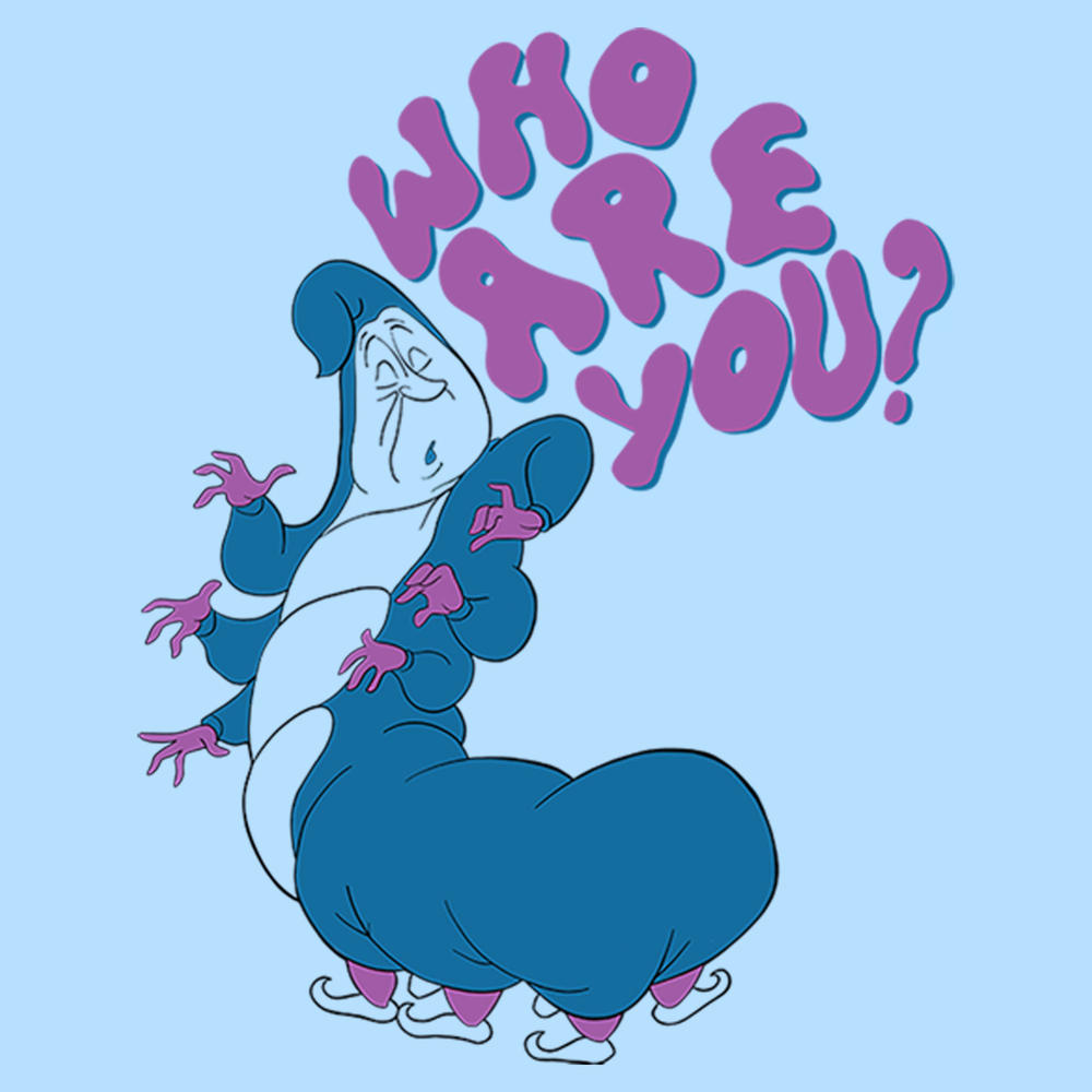 Alice in Wonderland Men's Alice in Wonderland Caterpillar Who Are You  Graphic T-Shirt